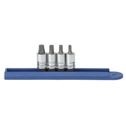 4 Piece 1/4" Drive 12 Point Metric Triple Square Bit Socket Set