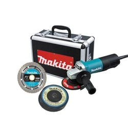 4-1/2" Angle Grinder with Diamond Blade and 4 Grinding Wheels