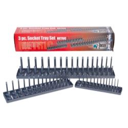 3 Piece Metric Socket Tray Set