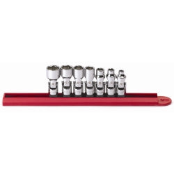 7 Piece 1/4" Drive SAE 6 Point Flex Socket Set