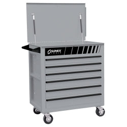Professional Grade Full Drawer Service Cart - Silver