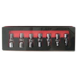 7 Piece 1/4" Drive 6 Point SAE Flex Socket Set