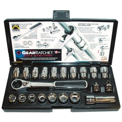 21 PIece GearRatchet Combination SAE and Metric Socket Set
