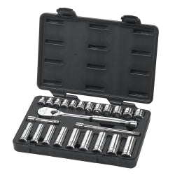 24 Piece 3/8" Drive Metric 6 and 12 Point Socket Set