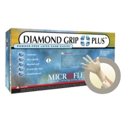 Diamond Grip Plus Powder Free Latex Exam Gloves - Medium