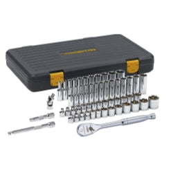 56 Piece 3/8" Drive SAE/Metric 6 Point Standard and Deep Socket Set