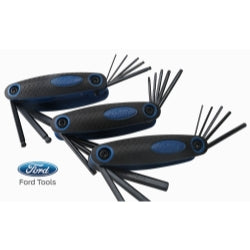 3 Piece Folding Hex Key Combination Metric Set With Standard, Ball, And Torx