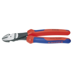 8" High Leverage Angled Diagonal Cutters With Comfort Grip