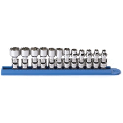 12 Piece 1/4" Drive Metric 6 Point Flex Socket Set