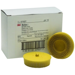 3" Scotch-Brite Roloc Bristle Discs 80 Grit Medium Yellow