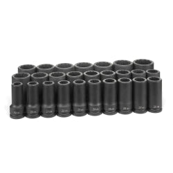 26 Piece 3/4" Drive 12 Point Deep Metric Master Impact Socket Set