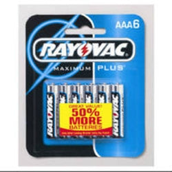 Alkaline Batteries, AAA Cell, 6 Pack, Carded