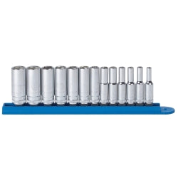 13 Piece 1/4" Drive 6 Point Deep Metric Socket Set