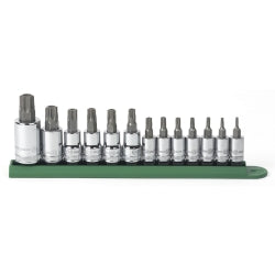 13 Piece 1/4", 3/8" and 1/2" Drive Tamper Proof Torx Socket Set