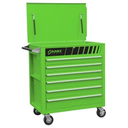 Premium Full 6 Drawer Service Cart, Green-Go Green