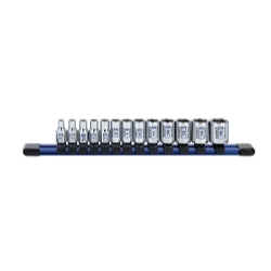 13 Pc. 1/4" Dr Standard Socket Set-MM 6pt Rail
