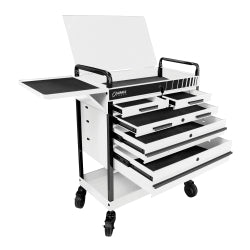 Heavy Duty 5 Drawer Service Cart - White
