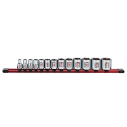 13 Pc. 3/8" Dr Standard Socket Set-SAE 6pt Rail