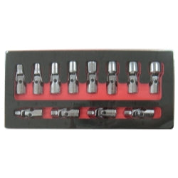 12 Piece 1/4" Drive 6 Point Metric Flex Socket Set