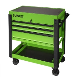 3 Drawer Utility Cart with Sliding Top - Lime Green