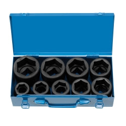 9 Piece 1" Drive 6 Point Jumbo Fractional Impact Socket Set