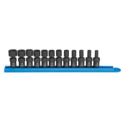 12 PIece 1/4" Drive 6 Point Metric Universal Impact Socket Set