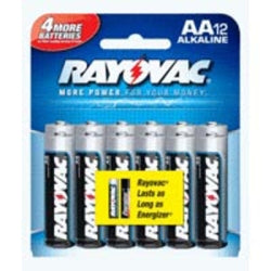 Alkaline Batteries, AA Cell, 12 Pack, Reclosable Carded