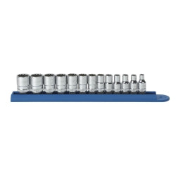 13 Piece 1/4" Drive 12 Point Standard Metric Socket Set