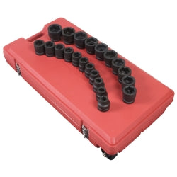21 Piece 1" Drive 6 Point SAE Impact Socket Set