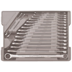 17 Piece GearBox Metric Double Box Ratcheting Wrench Master Set