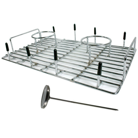 Beer Can Double Chicken Roaster And Meat Thermometer