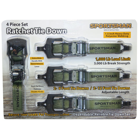 Ratchet Tie Down Set - 4 Piece