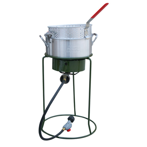 Single Basket Outdoor Cooker & Fryer with Single Burner
