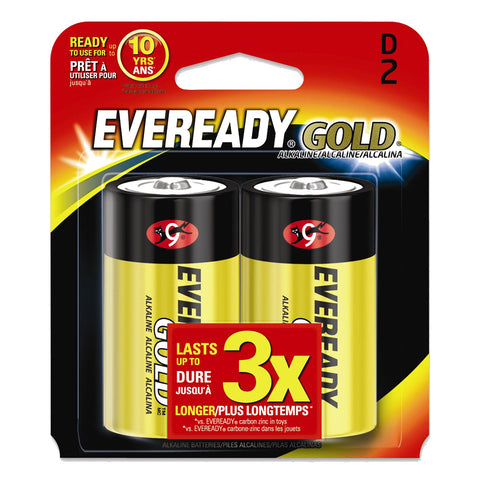 2  Pack of D Eveready Gold Batteries