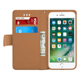 IPhone 7 Leather Wallet Pouch Card Slot Case Cover Brown