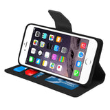 IPhone 6/6S Folio Folio Cover with Credit Card ID Holders Leather Wallet Pouch Case Cover Black
