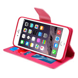 IPhone 6/6S Folio Folio Cover with Credit Card ID Holders Leather Wallet Pouch Case Cover Pink