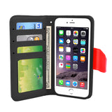 IPhone 6/6S Folio Folio Cover with Credit Card ID Holders Leather Wallet Pouch Case Cover Red