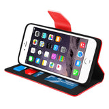 IPhone 6/6S Folio Folio Cover with Credit Card ID Holders Leather Wallet Pouch Case Cover Red