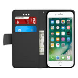IPhone 7 Plus Leather Wallet Pouch Card Slot Case Cover Black