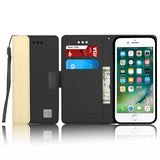 IPhone 7 Plus Leather Wallet Pouch Card Slot Case Cover Black