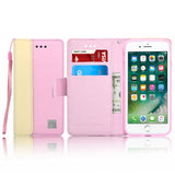 IPhone 7 Plus Leather Wallet Pouch Card Slot Case Cover Pink