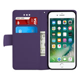 IPhone 7 Plus Leather Wallet Pouch Card Slot Case Cover Purple