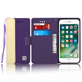 IPhone 7 Plus Leather Wallet Pouch Card Slot Case Cover Purple