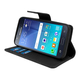 Samsung Galaxy J5 2016 Folio Cover with Credit Card ID Holders Leather Wallet Pouch Case Cover Black