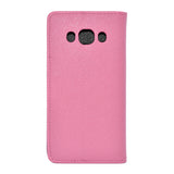 Samsung Galaxy J5 2016 Folio Cover with Credit Card ID Holders Leather Wallet Pouch Case Cover Pink