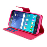 Samsung Galaxy J5 2016 Folio Cover with Credit Card ID Holders Leather Wallet Pouch Case Cover Pink