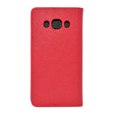 Samsung Galaxy J5 2016 Folio Cover with Credit Card ID Holders Leather Wallet Pouch Case Cover Red