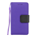 Samsung Galaxy J7 2016 Folio Cover with Credit Card ID Holders Leather Wallet Pouch Case Cover Purple