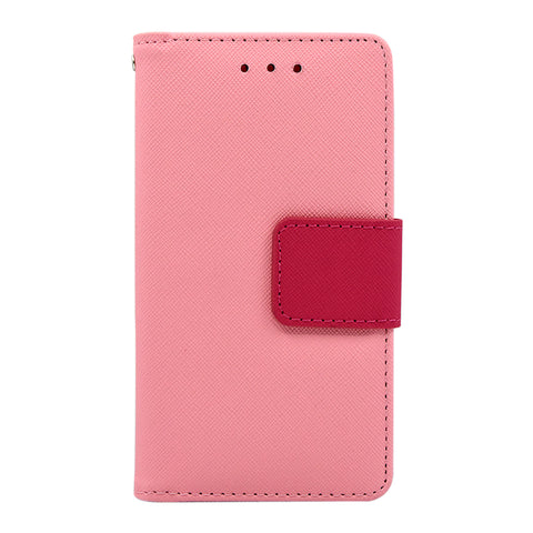 Samsung Galaxy S7 Edge Folio Cover with Credit Card ID Holders Leather Wallet Pouch Case Cover Pink